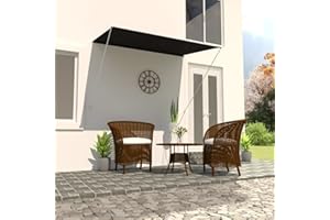 FIRBNUS Toldo Retráctil Toldos Exterior Enrollables Toldo Retractil Exterior Toldo Extensible Toldo de Pared Toldos Impermeables Toldo Ajustable Toldo Manual Retráctil Gris Antracita 200x150 cm