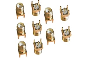 Hailege 10pcs GPS GSM Antenna Part SMA Female Jack Solder PCB Mount Straight RF Connector Gold