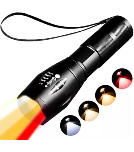 POCKETMAN Torcia elettrica a quattro colori con zoom ricaricabile, luce di riempimento impermeabile multi-colore adatto per escursioni, campeggio, guida notturna, fotografia luce di riempimento
