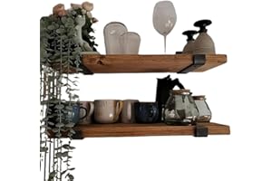 Urban Reclamation Wall Shelf Handmade with Rustic Solid Wood, Reclaimed Timber Shelf, Perfect for Kitchen, Bathroom, Decor, Farmhouse, and Bedroom