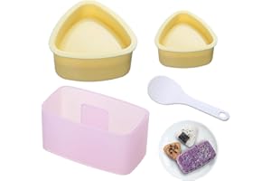 LIUCONGBD 4PCS Non Stick Rice Ball Sushi Maker, Triangle Onigiri Mould Bento Presses Mold, Sushi Making Kit with Small Rice Paddle, Onigiri Maker for Kids Lunch Bento DIY