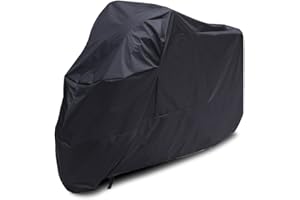 Fundas para Motos, Lance Home Funda Protector de Polyester Poliéster Talla XL 245cm Cubierta con Bolsillo para Harley Moto Motocicleta Color Negro