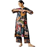 ANNI Designer Women's Rayon Viscose Straight Printed Kurta with Palazzo