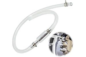 EDDRFY Kit Spurgo Freno Moto, Tubi Flessibili con Valvola di Non Ritorno e 3 Clip, Tubo Spurgo Frizione Moto per Sistemi Frenanti Idraulici, Valvola Unidirezionale in Alluminio, 12×8×2cm