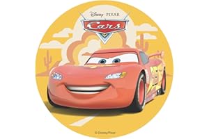 Dekora, Oblea Comestible de Cars, Decoración para Tarta de Cumpleaños de Rayo McQueen, Disco Redondo 20 CM
