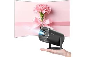 HIPPUS Mini Videoprojecteur 4K, Retroprojecteur Portable WiFi 6 et Bluetooth 5.2, avec Correction Keystone Automatique et Rotation 270° - Compatible Android/HDMI/USB, Gris Fer