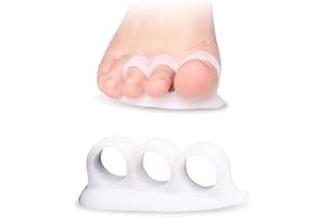 2X PEDIMEND Silicone Gel Toe Separator - Hammer Toe Straightener - Toe Dividers for Bunions - Avoid Toe Squeezing - Toe Separator for Overlapping Toes - Improves Balance & Foot Strength - Foot Care