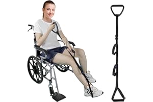 LEETYE MEI 37'' Leg Lifter Strap with Handgrips and Foot Loop, Leg Lift Aid After Hip Knee Replacement, Mobility Aids Foot Lifter Easily Get in and Out of Bed, Car, Wheelchair for Disabled and Elderly