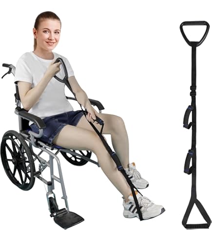 39'' Long Leg Lifter Strap With Padded Handgrips And Feet Loop Rigid Leg Lifter Hip Knee Replacement Surgery Recovery Kit Mobility Aids Foot Lifter Easily Get In And Out Of Bed Car Wheelchair Pink