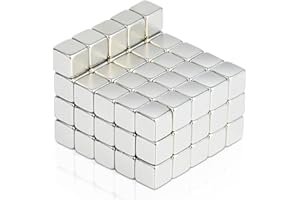 MAGXCENE 5 x 5 x 5 mm, mini imanes de neodimio, extra fuertes, pequeños imanes rectangulares para nevera, pizarra magnética, pizarra blanca, 80 piezas