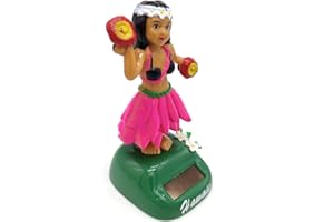 HUANRU 2 Stücke Solar Wackelfiguren Für Auto Hawaii Girl, Solarbetriebenes Spielzeug Dekofigur, Solar Tanzen Ideal Für Die Fensterbank, Auto, Büro, Schreibtisch