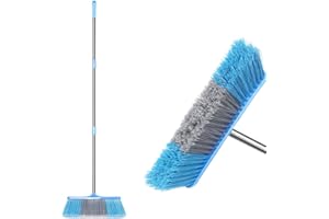 LANDHOPE Floor Brush Kitchen Broom 15.75inches Wide Heavy Duty Floor Sweeper 52.2 inches Long Handle Dust Dirt Sweeping for Indoor Outdoor Commercial Warehouse Home Kitchen Patio Garden Garage