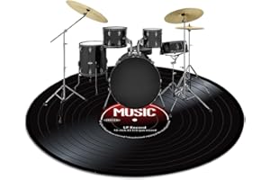 LETSHOP Drum Rug Rround 140cm,Soundproof Drum Mats For Floor Protection,Non Slip Drum Carpet,Ideal For Home Instrument Practice And Stage Performances,6mm Thickness,for Drums,Piano,Cello,Musical Instruments