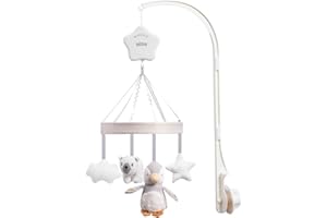 Nuby Culla Mobile Musicale per Neonati Penguin, Mobile Braccio Regolabile per Adattarsi alla Maggior Parte delle Culle, Calming Lullabies, Peluche
