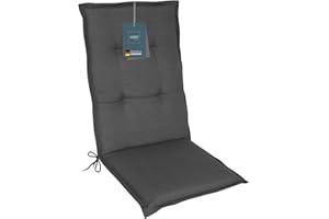 LILENO HOME Coussins pour chaise de jardin - 1 pièce - Pour chaise à dossier haut - Anthracite uni (tami) - Chaises longues confortables comme coussins d'assise pour meubles de jardin - Coussins de