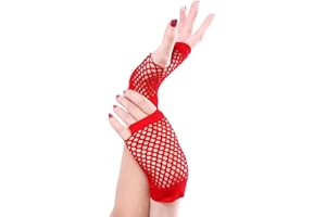 BLUE BANANA Panja Short Net Gants Résilles Mitaines Courte Extensible (Blanc, Noir, Rouge, Vert, Violet, Jaune, Bleu, Orange, Rose, Arc-en-Ciel)