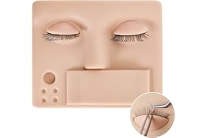 ZYFC 3-in-1 Lash Mannequin Head, Eyelash Extension Mannequin Head, Realistic Makeup Mannequin Head, Soft-Touch Makeup Practice Face Lash Extension Supplies for Lash Extension Practice (Light Brown)