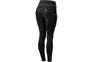 HORZE Damen Thermo Reithose Corinne, Softshell Winter Reithose mit Handytasche und Vollbesatz