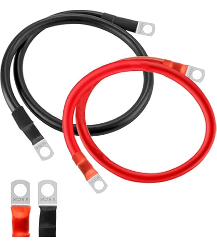 Cavi Batteria Auto 5 AWG - 2 Pezzi Da 100 Cm - Morsetti Ad Anello M10 - Per Veicoli E Solare - Foto 11