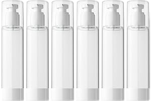 LONGWAY 6 STÜCKE 100ml Airless Pumpspender Leer,Creme Spender reiseflaschen zum befüllen，Pumpflasche，Nachfüllbar Vakuum Kosmetikbehälter，Leer Lotion Pumpflasche für Reise Home Verwendung