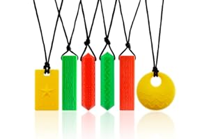 KEFU Collier a macher enfant tdah,6 pièces colliers à mâcher sensuels pour enfants et adultes souffrant de dentition, d'autisme et de TDAH（mix 8）