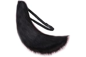 Fxaelian Faux Fur Animal Big Tail Cute Fox Cat Dog Wolf Tail Holloween Cosplay Party Costume Accessory