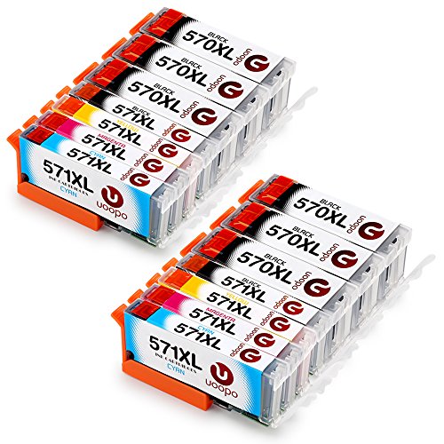 Uoopo Kompatible Tintenpatrone für Canon PGI-570XL CLI-571XL (Multipack Patronen 570 571) Kompatibel mit Canon PIXMA Canon PIXMA MG5750 MG6850 MG5751 MG6851 MG6853 MG5752 MG5753 MG6852 MG5700 MG6800 TS6050 TS6052 TS6051 TS5050 TS5055 TS5053 TS5051 Drucker (6 PGBK 2 Schwarz 2 Cyan 2 Magenta 2 Gelb)