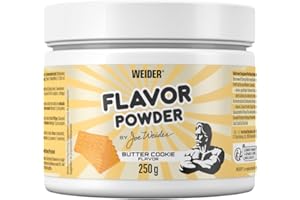 WEIDER Aroma in polvere Aroma in polvere senza zucchero per aromatizzare e dolcificare quark, yogurt o proteine ​​in polvere, adatto anche per cuocere al forno, Biscotto al burro, 250g