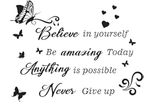 CYNOSURETECH 1 Piece Inspirational Butterfly Wall Sticker, Art Sticker, Removable Quote Wall Sticker for Hallway, Bedroom, Living Room, Stairs, Kitchen