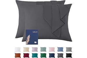 Vielit Örngott, set med 2 stycken, 60 x 80 cm, mjukt överdrag för dekorationskudde 60 x 80 cm i ekologiskt certifierat, slits