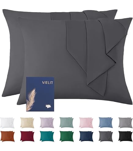 Taies D'oreiller 100% Coton – Lot De 2 En 60x90 Cm Ou 50x80 Cm – Toile, Satin, Percale Ou Lin