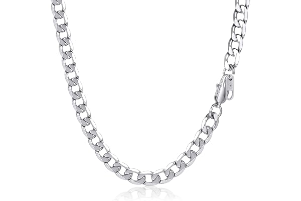 PROSTEEL 4/6/9/13 mm Collier Homme Chaine Acier Inoxydable, Chaine Homme Argent/Or/Noir, Collier à Maillons Cubains, Longueur de 46/51/55/61/66/71/76cm, Bijoux Hip-Hop
