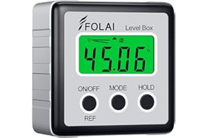 FOLAI Goniometro digitale LCD con misuratore di inclinazione, per inlinometro, impermeabile, con base magnetica, con batteria inclusa