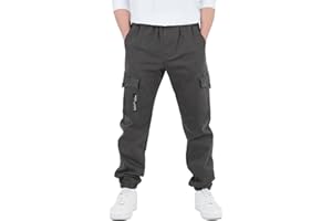 CAMLAKEE Pantalones para Niños, Pantalones Cargo Joggers con Cintura Elastica
