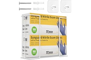 TPmax Large Size Gloves Box Holder Glovesbox Wire Rack Dispenser for Gloves,Tissues Towels Organizer - Mounting Accessories Included - Holds 2 Boxes - Perfect for Lab, Food Service and Home