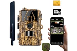 LMHOME 4G Profi-Wildkamera 60MP 8K con scheda di memoria da 32 GB e SIM Card 4G, Top rilevamento del movimento, flash invisibile per visione notturna, trasmissione tramite app fototrappola