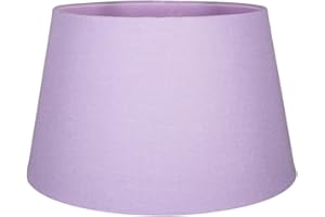 Traditional Soft Lilac Linen Fabric Drum Table/Pendant Lampshade | 60w Maximum | Inner Fabric Lining | 30cm Diameter by Happy Homewares