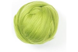 Kondoos Gefärbtes Wollvlies, wool roving, 225 gr. beste Qualitätsnaturwolle zum Nadelfilzen, Nassfilzen, Filzwolle Trockenfilzen, Spinnen und für Kunsthandwerkliches geeignet. (apfelgrüne, 8oz)