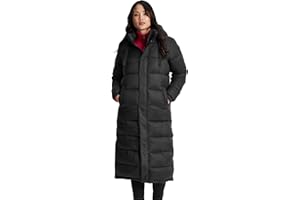 TOG24 Cautley Womens Long Padded Jacket, Chunky Quilted Hooded Coat, Wind Resistant & Warm Womens Coat With Insulated Filling. Made With A 2 Way Zip Opening & With A Hood