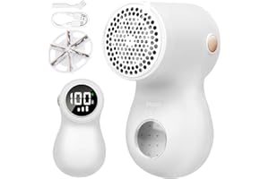 ‎KITYHOME Mini Fusselrasierer, Fusselrasierer Elektrisch mit 3-Gang, LED-Digitalanzeige Fusselrasierer Testsieger für Kleidung, Fabric Shaver mit 1 Zusätzlichen Klingen(Weiß)
