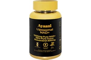 Ayaani Liposomal NAD+ & Trans-Resveratrol Complex 1500mg – High Absorption Longevity & Cellular Energy Supplement – Healthy Ageing, Anti-Ageing Support – 80 Vegan Capsules