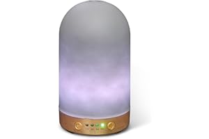 Earnest Living Dyfuzory olejków eterycznych do olejków eterycznych, 100 ml, ultradźwiękowe dyfuzory, 4 timery, lampki nocne i funkcja automatycznego wyłączania, dyfuzor do aromaterapii, do olejków