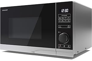 SHARP YC-PS254AU-S 25 Litre 900W Digital Microwave, 10 power levels, ECO Mode, defrost function, LED cavity light - Silver