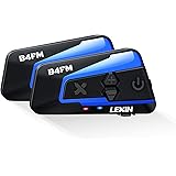 LEXIN B4FM Motorrad Bluetooth Headset, Helm Intercom, Kommunikationssystem für bis zu 10 Motorräder mit 2000m Reichweite, Mot