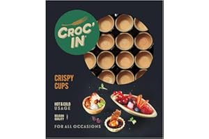‎CROC'IN Croc‘IN - Teigschälchen zum Bestücken Farbneutral - Tarteboden für süße Stückchen oder herzhafte Aperitifhäppchen - Handwerklich hergestellt & Vegan - 60 Stück