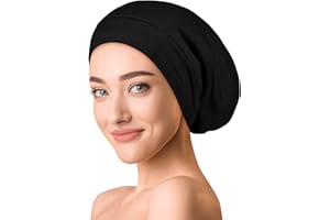 OLESILK Seide & Baumwolle Jersey Mütze leichte und weiche Slouch Beanie Wendemütze Strickmütze Unisex verstellbar für Damen & Herren