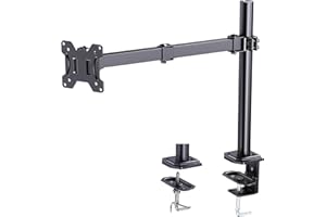 HUANUO Braccio per Monitor Singolo, Supporto per Monitor Regolabile in Altezza per Schermi LED LCD da 13" - 32", 2 Opzioni di Montaggio, Dimensioni VESA 75/100, capacità di Peso Fino a 8 kg
