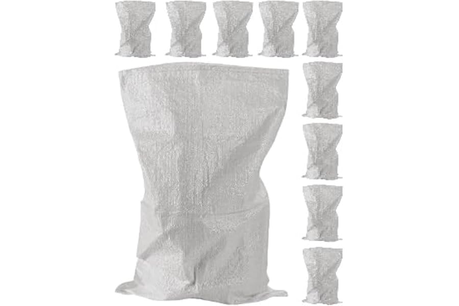 A&A SUPPLIES UK - 10 x Large Woven Rubble Builder White Rubbish Bags 60 X 100 CM Sacks - Strong Builders Garden Waste Bag - Heavy Duty Polypropylene PP DIY White Jumbo Sack 24.5 X 39" inches (10)