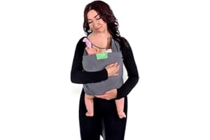 LULANDO Echarpe de portage élastique pour transporter le bébé LULANDO coton 100%, 4,6m x 0,5m et 5,20m x 0,55m, Farbe:Dark Grey, Größe: 4.6 x 0.5 m