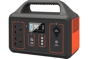 BESTYKS Portable Power Station 600W,461Wh Backup Lithium Battery,Solar Generator with 2 AC Outlets,Outdoor Generator for Travel,Camping (Orange)